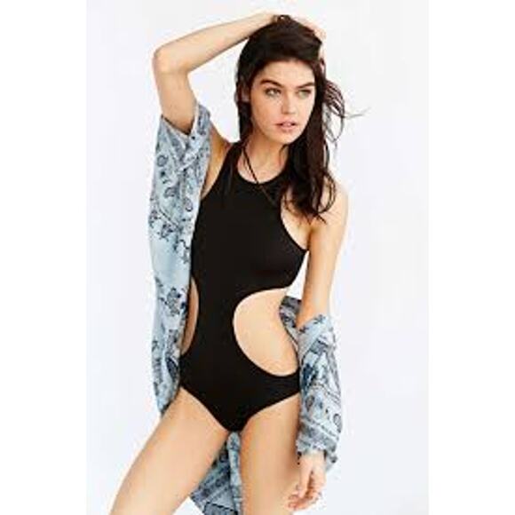 Urban Outfitters OUT FROM UNDER Cutout One Piece Swimsuit in Black Size Small S - Picture 1 of 3